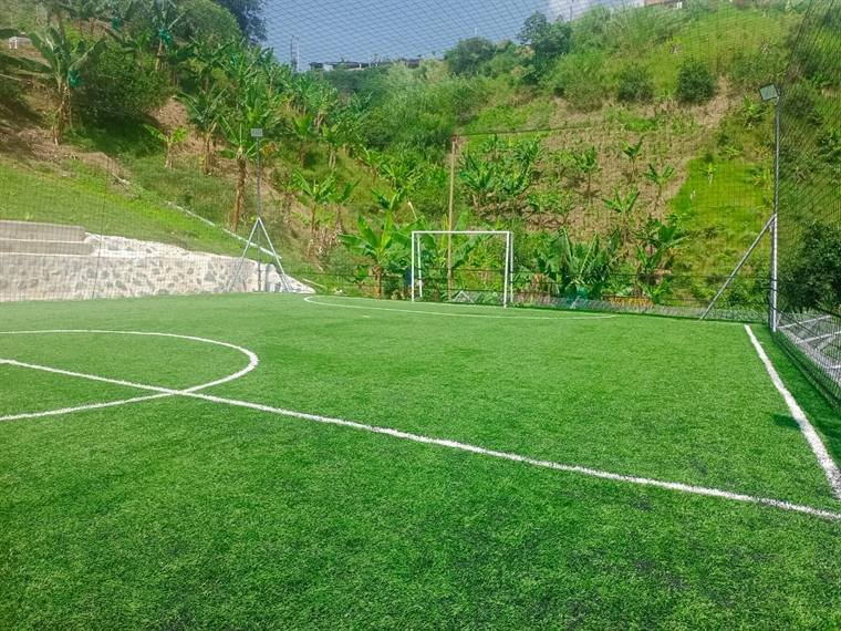 La cancha de f&uacute;tbol sint&eacute;tica